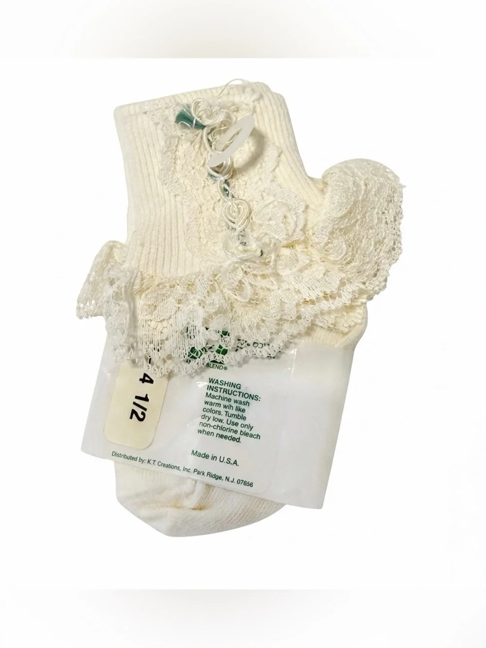 NWT Vintage Jessica by KTC Lace Trim Girl Baby Socks Sz 3-4.5